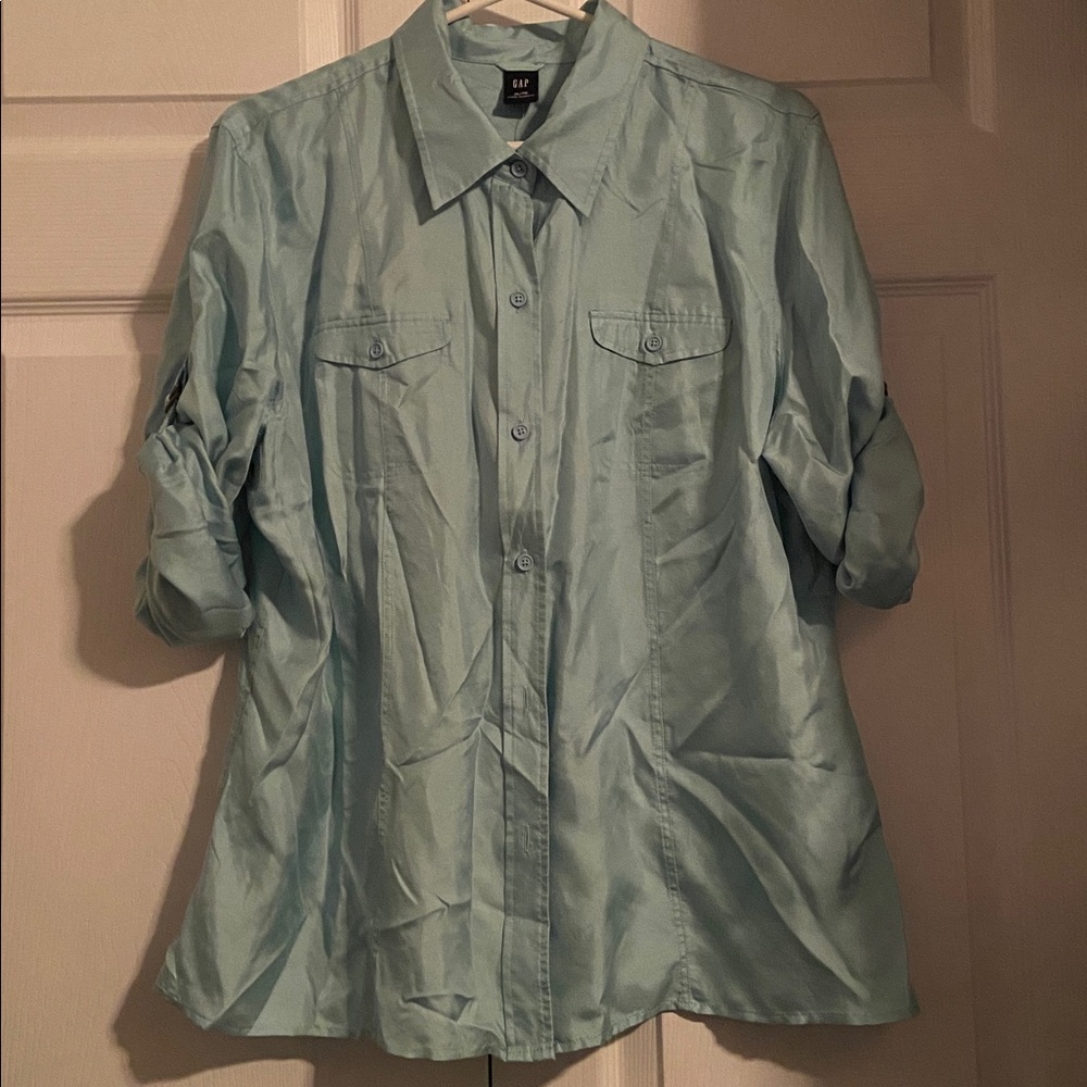 GAP Women’s Silk Turquoise Blouse